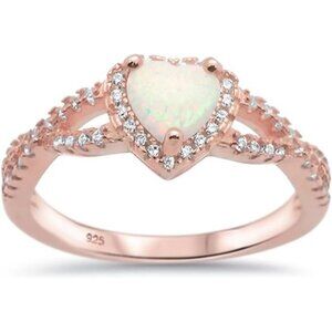 Sterling Silver Heart Halo Cubic Zirconia Promise Ring